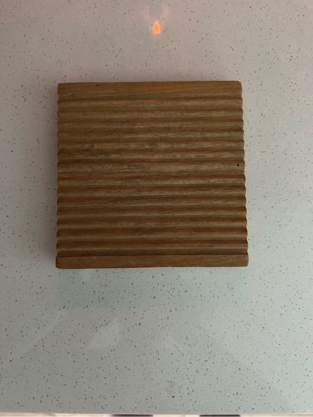 Vintage Wooden 6.5” x 6.5” Trivet Pot Holder Grooved Heat Resistant Kitchen cook